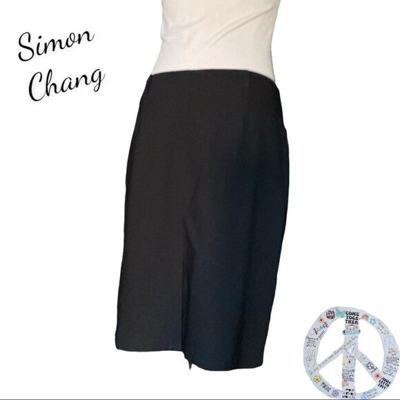 $10$ add on VINTAGE Simon Chang jeans. Black spandex with front chain tie panel. - Picture 3 of 9